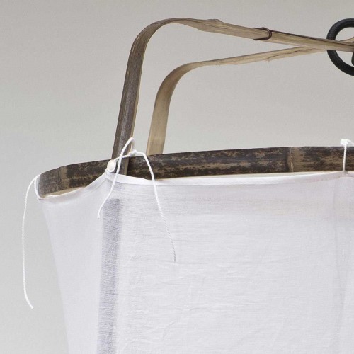 Κρεμαστό Φωτιστικό Μονόφωτο Από Bamboo Και Βαμβακερό Ύφασμα Handmade Φ67cm 1xE27 - Z1 black cotton cover - Ay illuminate