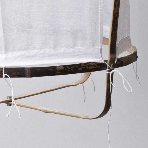 Κρεμαστό Φωτιστικό Μονόφωτο Από Bamboo Και Βαμβακερό Ύφασμα Handmade Φ67cm 1xE27 - Z1 black cotton cover - Ay illuminate