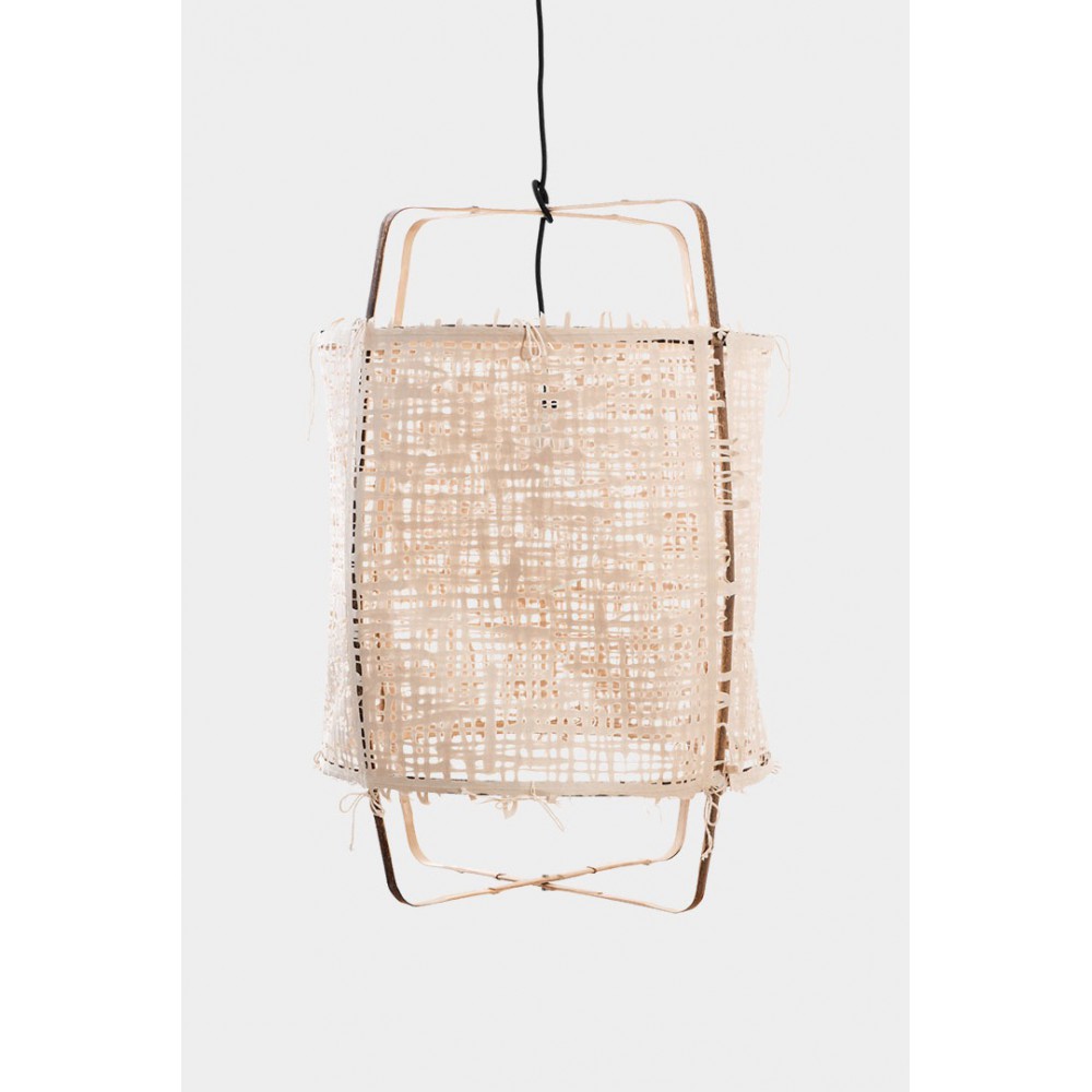 Κρεμαστό Φωτιστικό Μονόφωτο Από Bamboo Και Χαρτί Handmade Φ48,5cm 1xE27 - Z11 black - paper natural cover - Ay illuminate