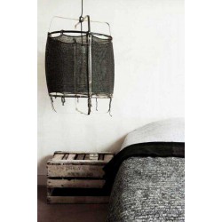 Κρεμαστό Φωτιστικό Μονόφωτο Από Bamboo Και Χαρτί Handmade Φ48,5cm 1xE27 - Z11 black - paper black cover - Ay illuminate