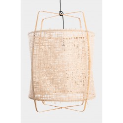 Κρεμαστό Φωτιστικό Μονόφωτο Από Bamboo Και Χαρτί Handmade Φ67cm 1xE27 - Z2 blonde - paper natural - Ay illuminate