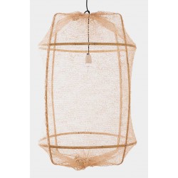 Κρεμαστό Φωτιστικό Μονόφωτο Από Bamboo Και Σιζάλ Handmade Φ67cm 1xE27 - Z2 blonde sisal net tea dye - Ay illuminate