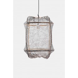 Κρεμαστό Φωτιστικό Μονόφωτο Από Bamboo Και Σιζάλ Handmade Φ41cm 1xE27 - Z5 black sisal net grey - Ay illuminate