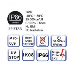 Φωτιστικό Δρόμου SMD LED 100W και Driver AC 100-240V IP66 - Universe