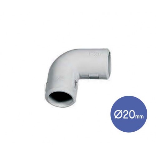 Σύνδεσμος Σωλήνων Γωνία 90 Μοιρών IP40 Φ20 - 100 Τεμάχια - Elettrocanali
