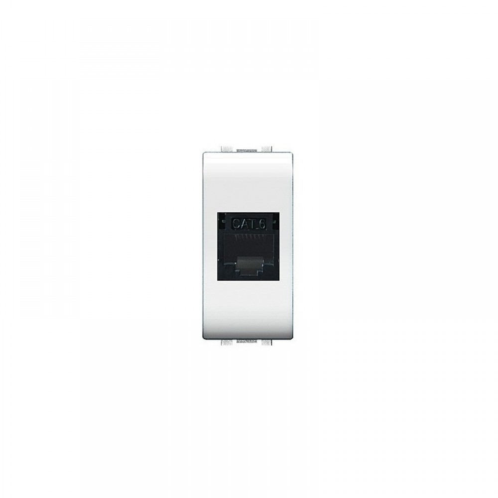 Πρίζα Δικτύου RJ45 CAT6 / UTP 1ΣΤ Λευκή - ELETTROCANALI
