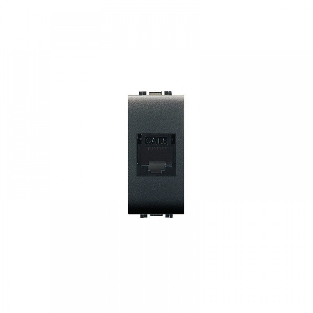Πρίζα Δικτύου RJ45 CAT6 / UTP 1ΣΤ Μαύρη - ELETTROCANALI