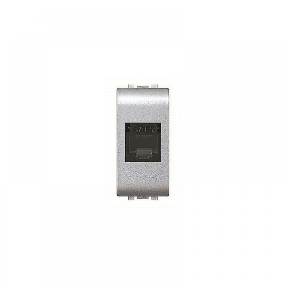 Πρίζα Δικτύου RJ45 CAT6 / UTP 1ΣΤ Ασημί - ELETTROCANALI