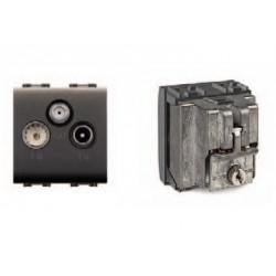 Πρίζα TV-FM-SAT Τερματική 2ΣΤ 1db Μαύρη - ELETTROCANALI