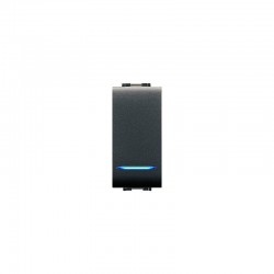 Μπουτόν Φωτιζόμενο 1ΣΤ 1P 16A 250VAC IP20 Χωρίς Λάμπα -  Μαύρο - ELETTROCANALI