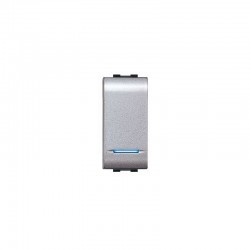 Μπουτόν Φωτιζόμενο 1ΣΤ 1P 16A 250VAC IP20 Χωρίς Λάμπα - Ασημί - ELETTROCANALI