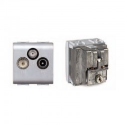 Πρίζα TV-FM-SAT Τερματική 2ΣΤ 1db Ασημί - ELETTROCANALI