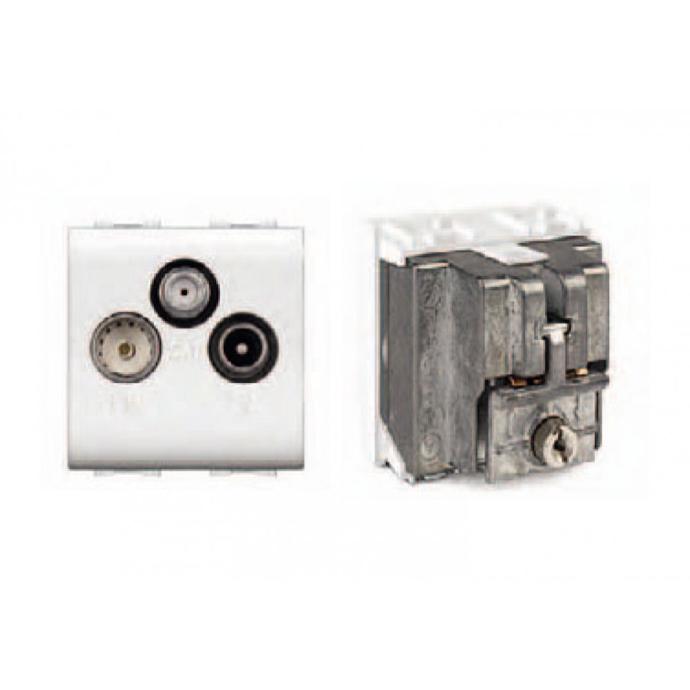 Πρίζα TV-FM-SAT Τερματική 2ΣΤ 1db Λευκή - ELETTROCANALI