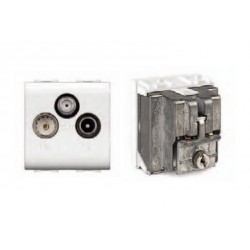 Πρίζα TV-FM-SAT Τερματική 2ΣΤ 1db Λευκή - ELETTROCANALI