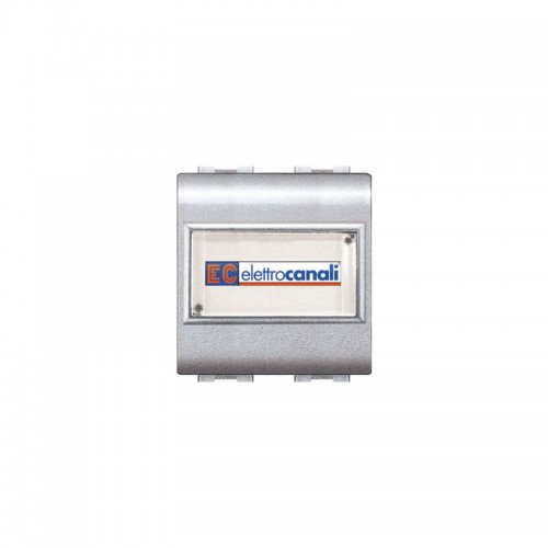Μπουτόν Εξώθυρας Με Ετικέτα 2ΣΤ 1P Ανοιχτό 250VAC IP20 Ασημί - ELETTROCANALI