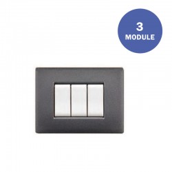 Πλαίσιο Διακόπτη 3ΣΤ Ανοιχτό Γκρι Βουλκανισμένο Φινίρισμα MY LIFEQ - ELETTROCANALI