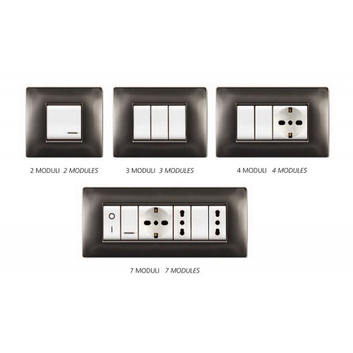 Πλαίσιο Διακόπτη 4ΣΤ Αλουμινίου Σκούρο MY LIFEQ - ELETTROCANALI