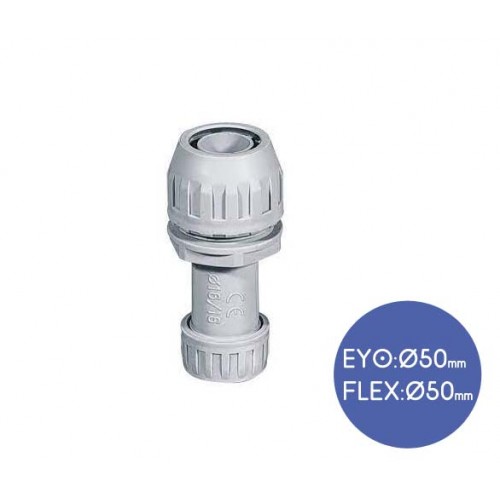Σύνδεσμος Σωλήνων Ευθύγραμμο Με Σπιράλ Flex Φ50/Φ50 IP65 - Elettrocanali