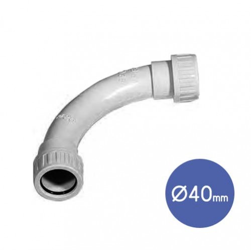 Σύνδεσμος Σωλήνων Καμπύλη 90 Μοιρών IP65 Φ40  - Elettrocanali