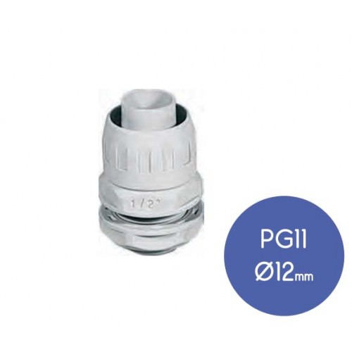 Ρακόρ Για Σωλήνα Σπιράλ Σειρά GX - Γκρι IP65 Φ12mm PG11 - Elettrocanali
