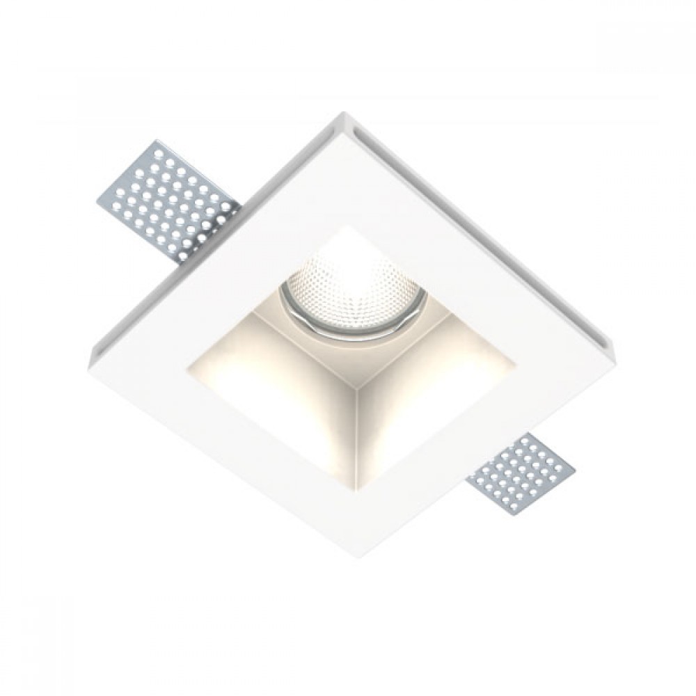 Γύψινο Χωνευτό Σποτ Οροφής Τετράγωνο 120x120mm 1x GU10 max 50W D611 - UNIVERSE