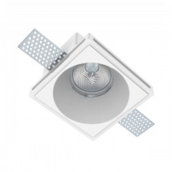 Γύψινο Χωνευτό Σποτ Οροφής Στρογγυλό 100x100mm 1x GU10 max 50W D664 - UNIVERSE