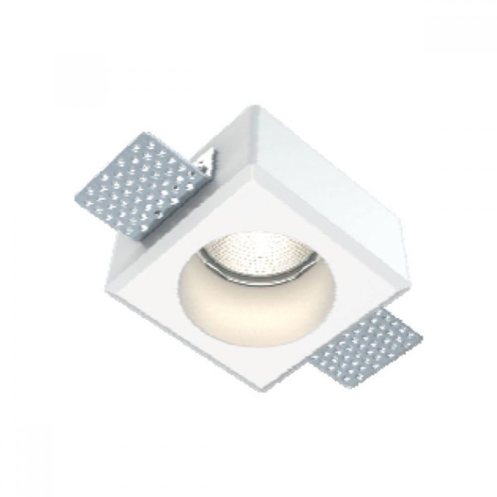 Γύψινο Χωνευτό Σποτ Οροφής Τετράγωνο 80x80mm 1x GU10 max 50W D653 - UNIVERSE