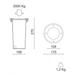 LED Χωνευτό Φωτιστικό Εξωτερικού Χώρου Inox 6,5W IP67 3000K WALKER - IVELA