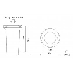 LED Χωνευτό Φωτιστικό Εξωτερικού Χώρου Inox 18W IP67 3000K ACHILLE - IVELA