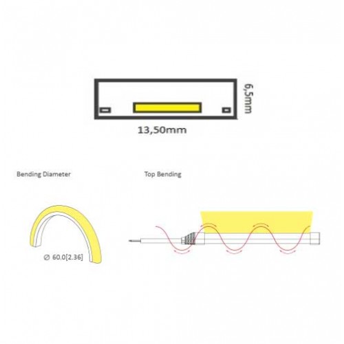 FLAT 90 TAINIA LED SMD 8.2W 220-240V 120° IP65 DIMMABLE - UNIVERSE Θερμό Λευκό