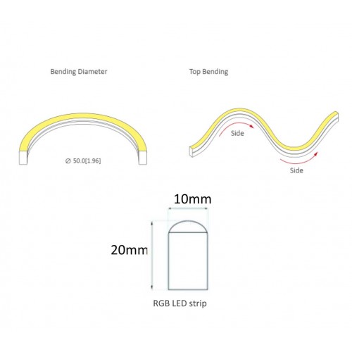 LED Neon Flex DOME Φωτοσωλήνας RGB 10W /m IP65 230V DIMMABLE - Universe