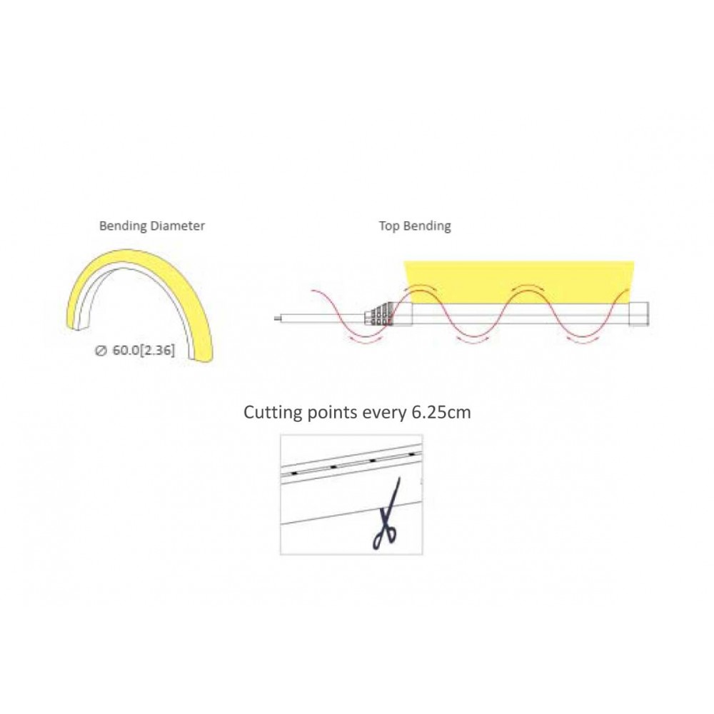 5 Μέτρα LED Ταινία CUBE NEON FLEX 22W RGB 24V 220° IP65 DIMMABLE UNIVERSE