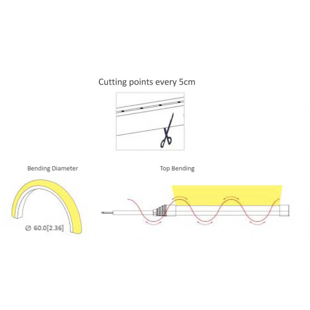 5 Μέτρα - FLAT NEON FLEX LED TAINIA (ΔΙΑΦΑΝΗ) 11W 24V 1000lm 220° IP65 DIMMABLE UNIVERSE