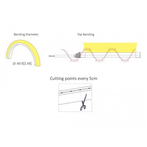 5 Μέτρα - SEMI TUBE NEON FLEX LED TAINIA 11W 24V 1000lm 220° IP65 DIMMABLE UNIVERSE