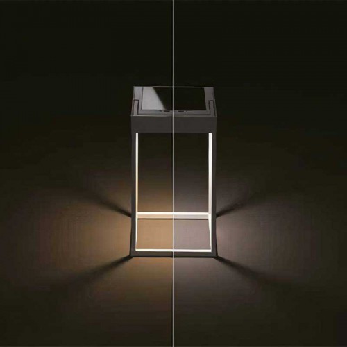 LED Επαναφορτιζόμενο Φορητό Φωτιστικό Ηλιακό Μαύρο 2.2W IP65 Diogene Hybrid - LOGICA