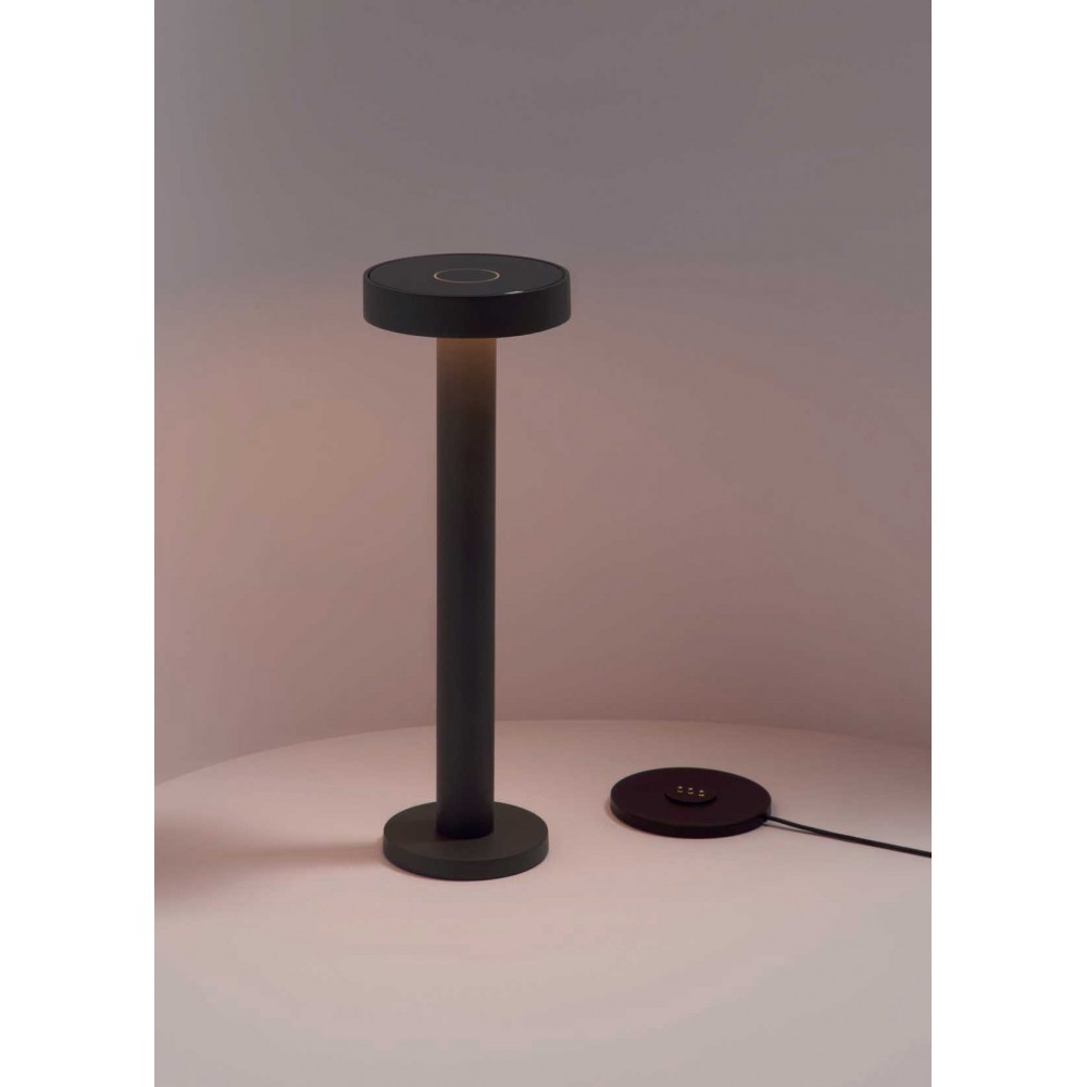 LED Ασύρματο Επαναφορτιζόμενο Φορητό Φωτιστικό Σκούρο Γκρι 2.5W IP65 ZEN - LOGICA