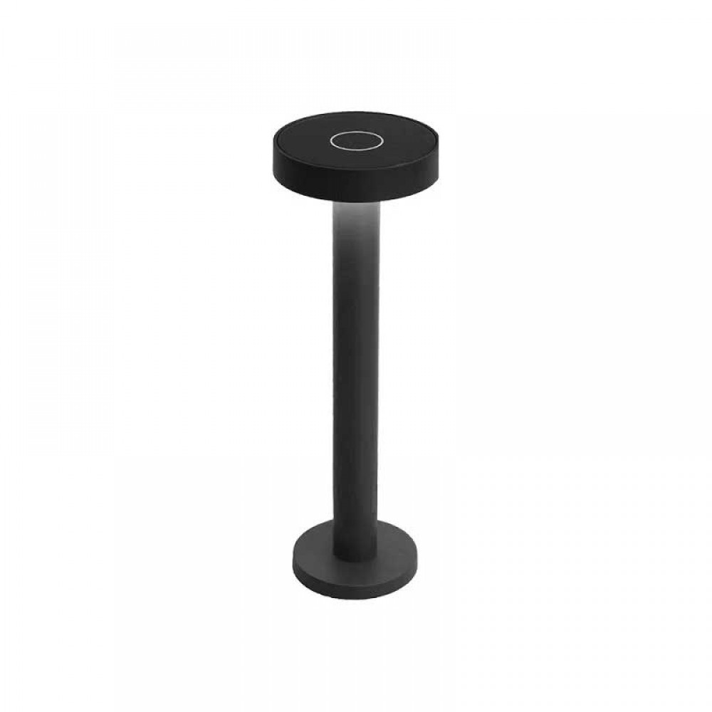 LED Ασύρματο Επαναφορτιζόμενο Φορητό Φωτιστικό Σκούρο Γκρι 2.5W IP65 ZEN - LOGICA