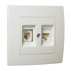 Πρίζα Τηλεφώνου - Δικτύου RJ11+RJ45 CAT6 Διπλή Lillium Σε Διάφορα Χρώματα - Makel