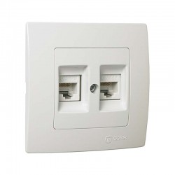 Χωνευτή Δικτύου RJ45 CAT6 Διπλή Lillium Σε Διάφορα Χρώματα - Makel