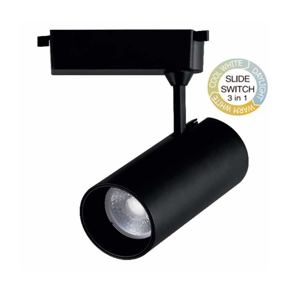 Σποτ ράγας 20W LED COB με αντάπτορα 2 καλωδίων CCT tunable - Μαύρο - UNIVERSE