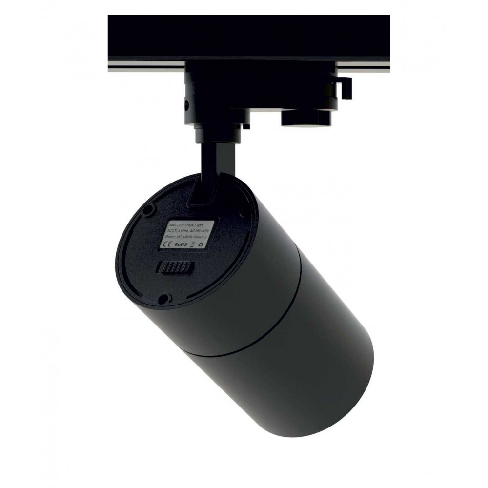 Σποτ ράγας 30W LED COB με τριφασικό αντάπτορα CCT tunable - Μαύρο - UNIVERSE