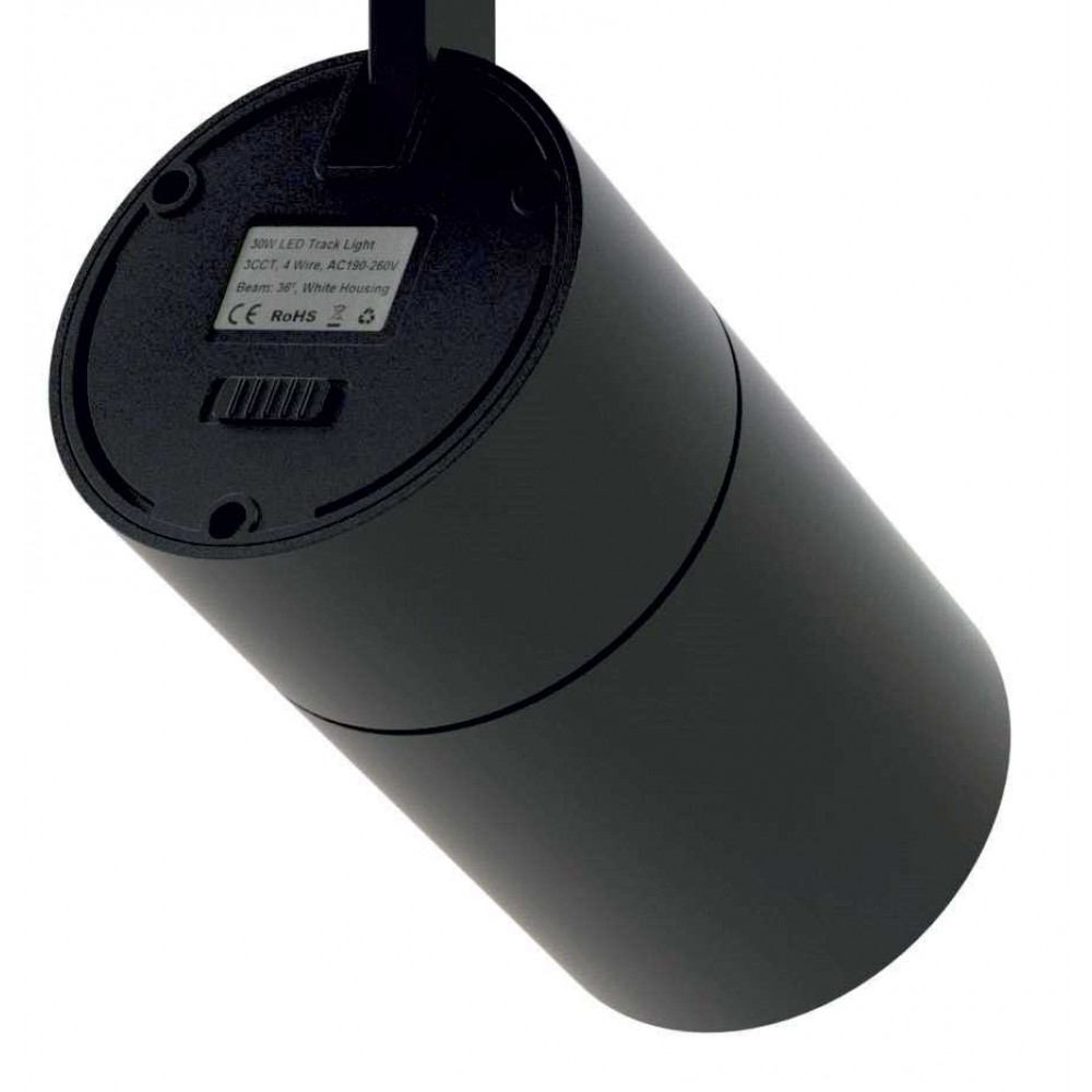 Σποτ ράγας 30W LED COB με τριφασικό αντάπτορα CCT tunable - Μαύρο - UNIVERSE