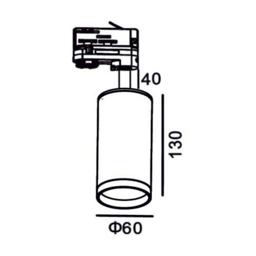 Σποτ ράγας για λάμπα MR16/GU10 με adaptor μονοφασικής ράγας (2‐καλωδίων) Μαύρο - UNIVERSE
