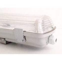  TWO in ONE σκαφάκι Έτοιμο Φωτιστικό LED Σκάφη Για T8 2x24W Σε Γκρι Ανοικτό PC L1500 Universe