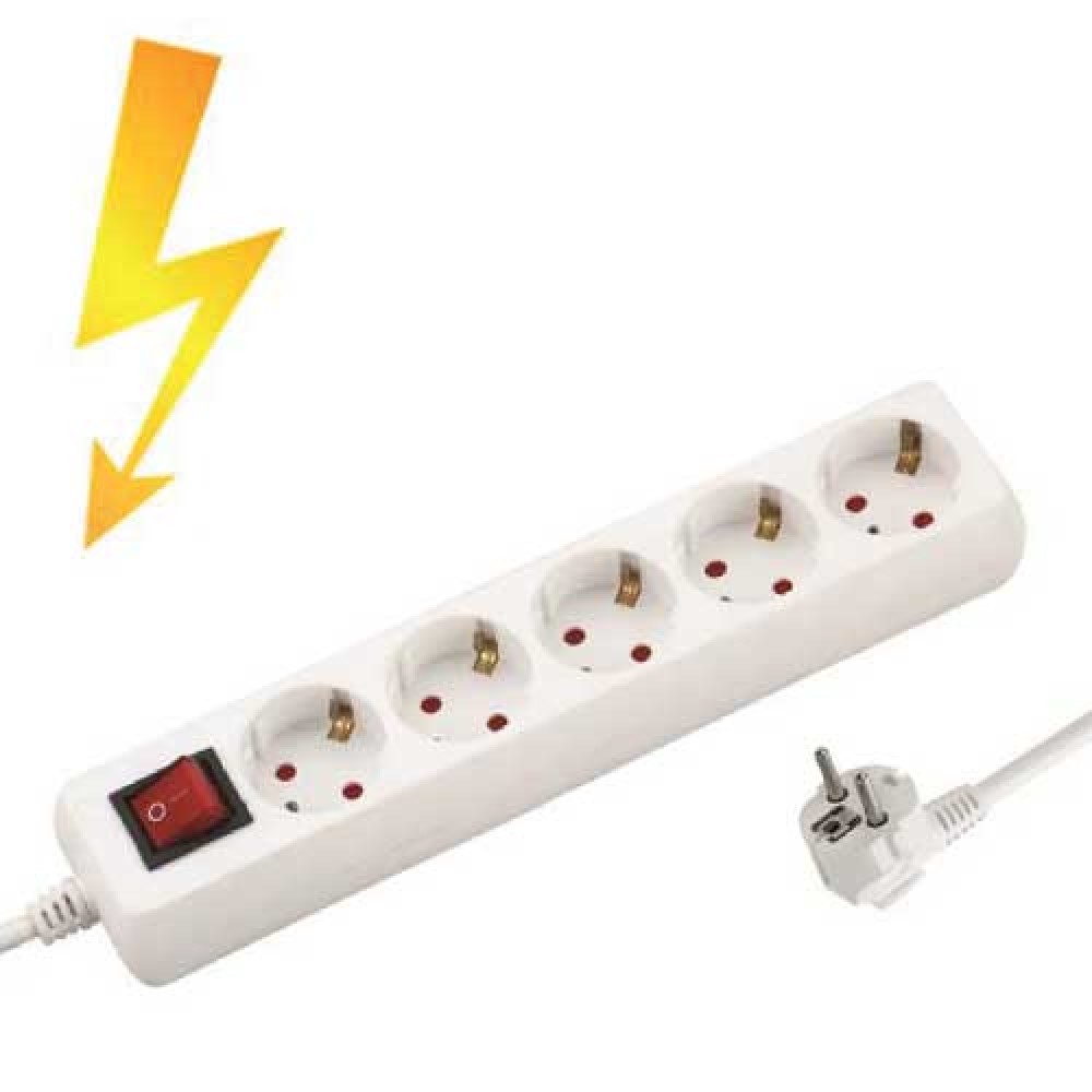 Πολύπριζο Ασφαλείας με Καλώδιο Και με Διακόπτη 1.5m 5 Θέσεις - UNIVERSE