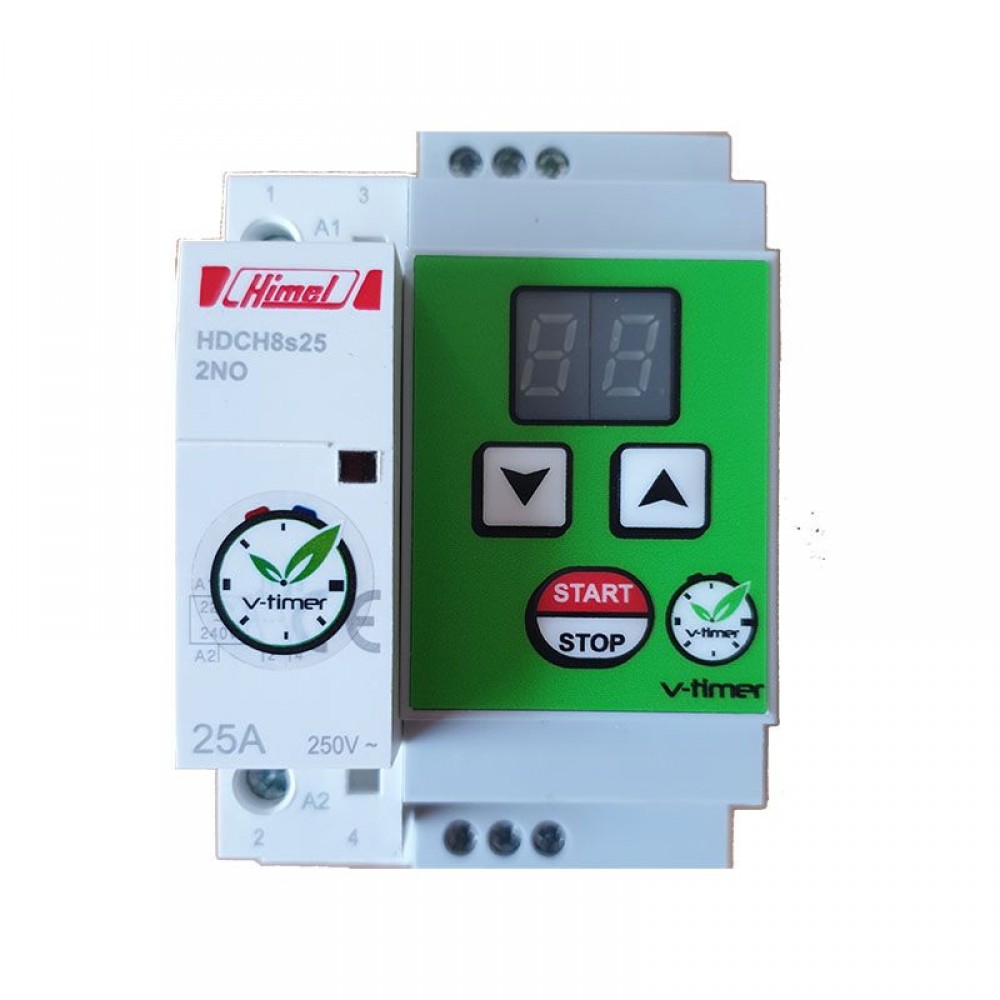 V-Timer Smart Relay Ψηφιακός Χρονοδιακόπτης Ράγας Αντίστροφης Μέτρησης Θερμοσίφωνα με Ρελέ Ισχύος Himel
