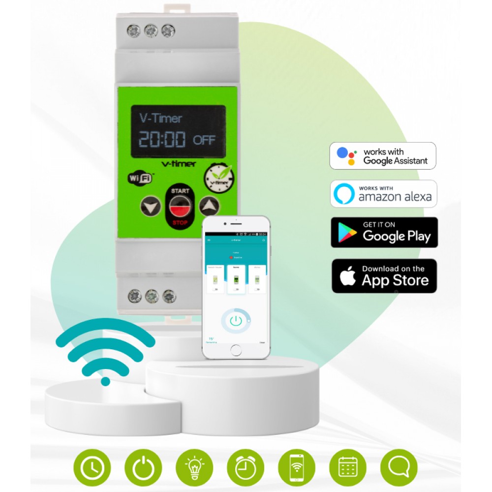 Ψηφιακός Χρονοδιακόπτης Ράγας Αντίστροφης Μέτρησης Θερμοσίφωνα με Ρελέ V-Timer v3 Smart Wifi v.3