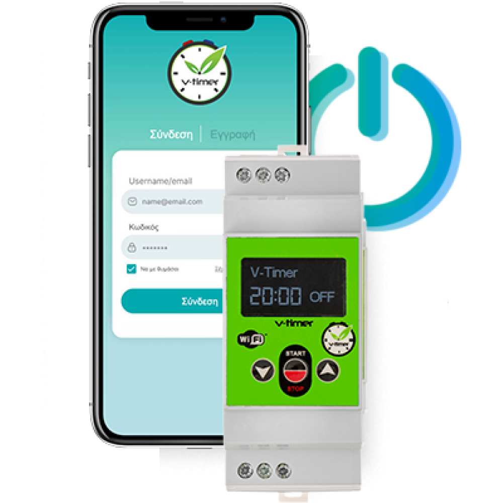 Ψηφιακός Χρονοδιακόπτης Ράγας Αντίστροφης Μέτρησης Θερμοσίφωνα με Ρελέ V-Timer v3 Smart Wifi v.3