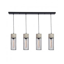 Κρεμαστό Φωτιστικό Πολύφωτο Από Τσιμέντο σε Ράγα 4xE27 - ZAMBELIS LIGHTS