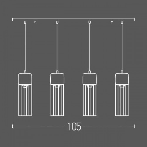 Κρεμαστό Φωτιστικό Πολύφωτο Από Τσιμέντο σε Ράγα 4xE27 - ZAMBELIS LIGHTS